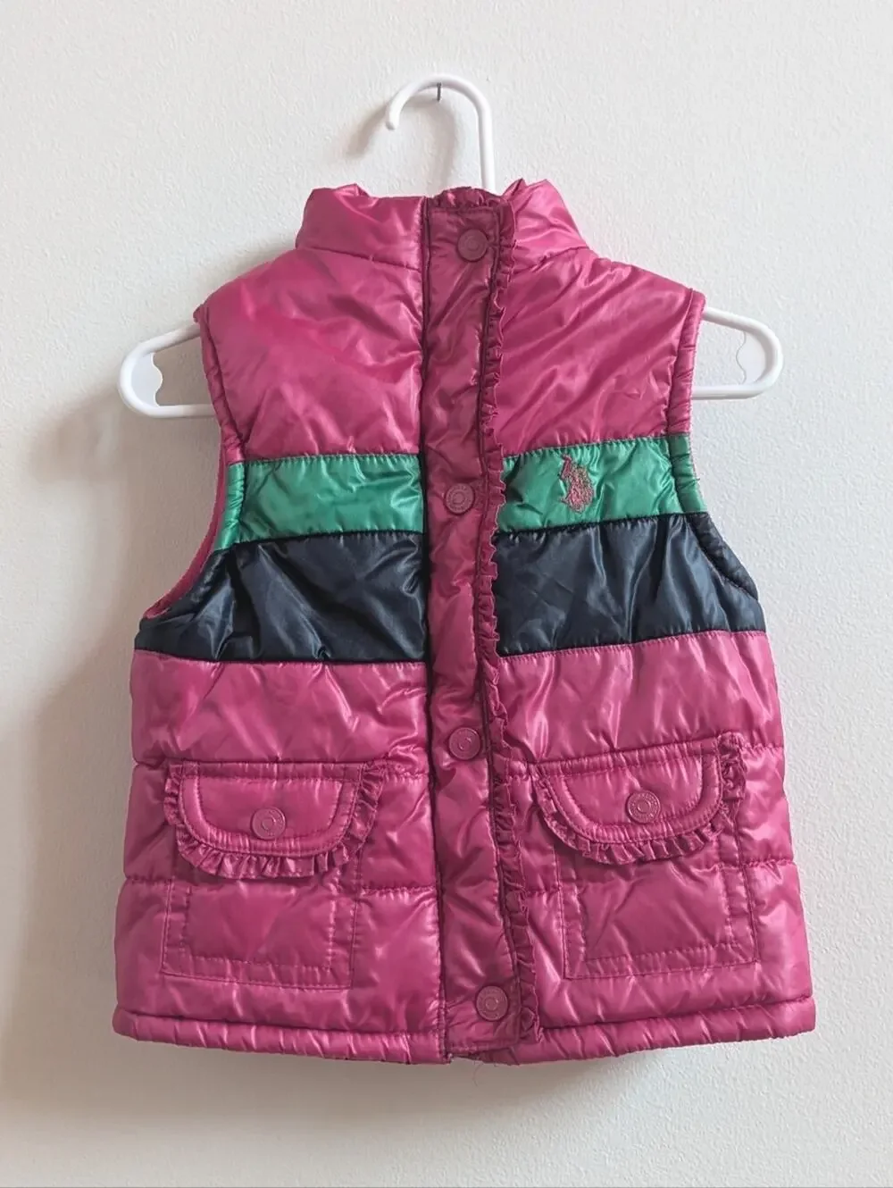 U.S. Polo Assn. Puffer Vest Pink 24m
